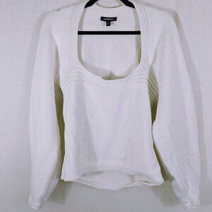 Express White Wide Neck Thick Winter Sweater Size XL